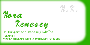 nora kenesey business card